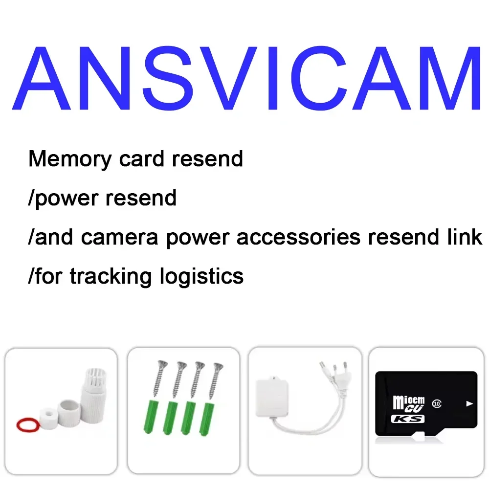 ANSVICAM isused for TF Memory Card/camera Power Supply/and Camera Accessories Re-order Send/order for Easy Tracking of Logistics