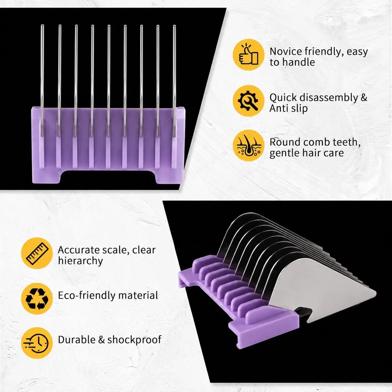 Guide Comb Fits for Wahl Bravura Arco Chromado Figura Motion, For 5-in-1 Blade | Stainless Steel Attachment Pet Dog Clipper