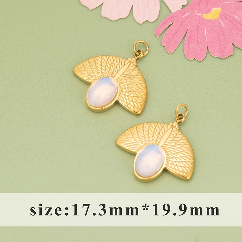 assoonas, 4 Stück/Set, MI61, wasserdichte Schmuckaccessoires, 316L-Edelstahl, Natursteine, Anhänger, Schmuckherstellung, DIY-Anhänger – Detail 4