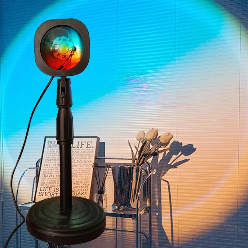 Sunset Sunset Light Slanting Sun Beach Dawn Light Seaside Blue Gradient Living Room Shooting Projection Atmosphere Table Lamp