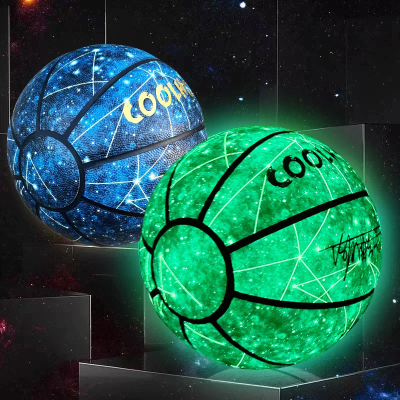 هدية كرة سلة مضيئة مقاس 7، كرات زرقاء حصرية لعيد الميلاد للطلاب والأطفال تتوهج الفلورسنت لكل من الرجال والنساء