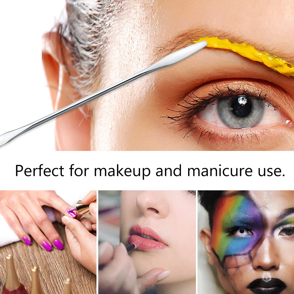 5Pcs Makeup Spatula Double Sided Stainless Steel Mixing Tool for Foundation Blush Lip Color Customizing Professional