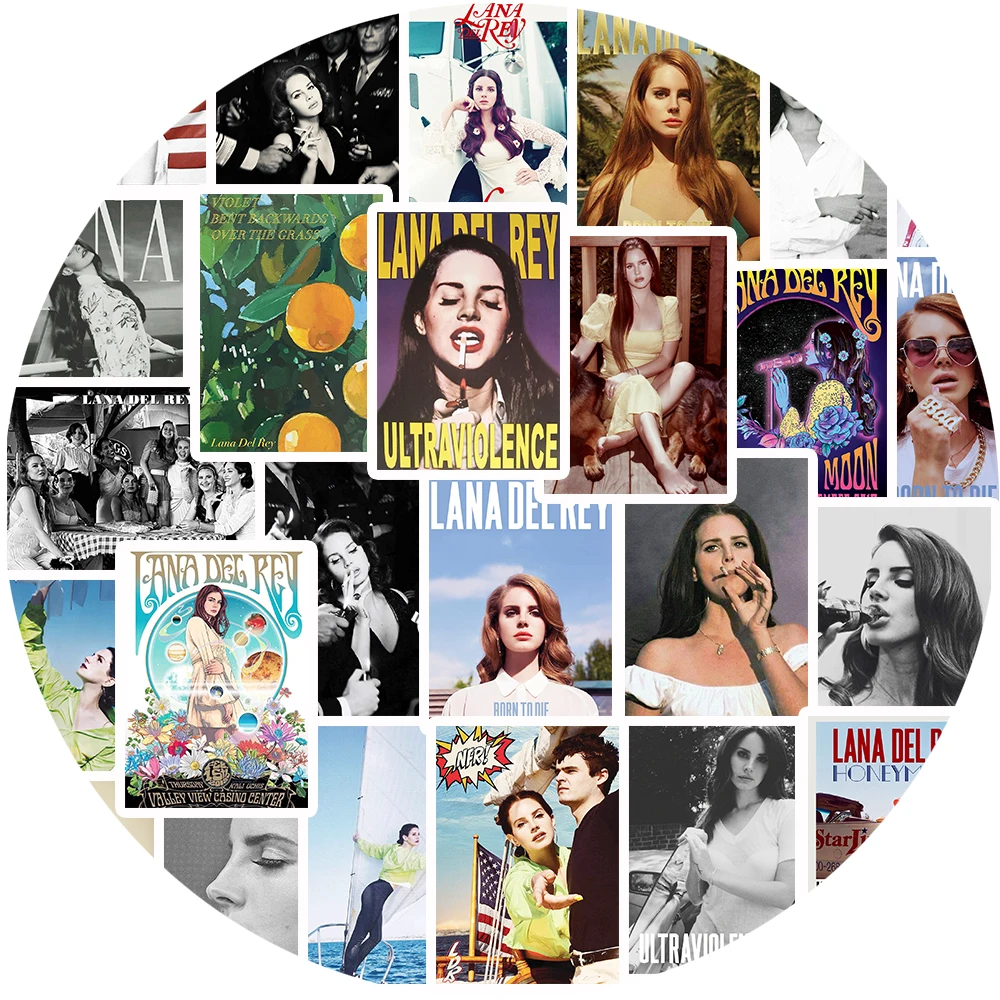 25PCS Singer Lana Del Rey Stickers Born To Die Honeymoon Paradise DIY Laptop Luggage Car Skateboard Helmet Waterproof Gfit Decal