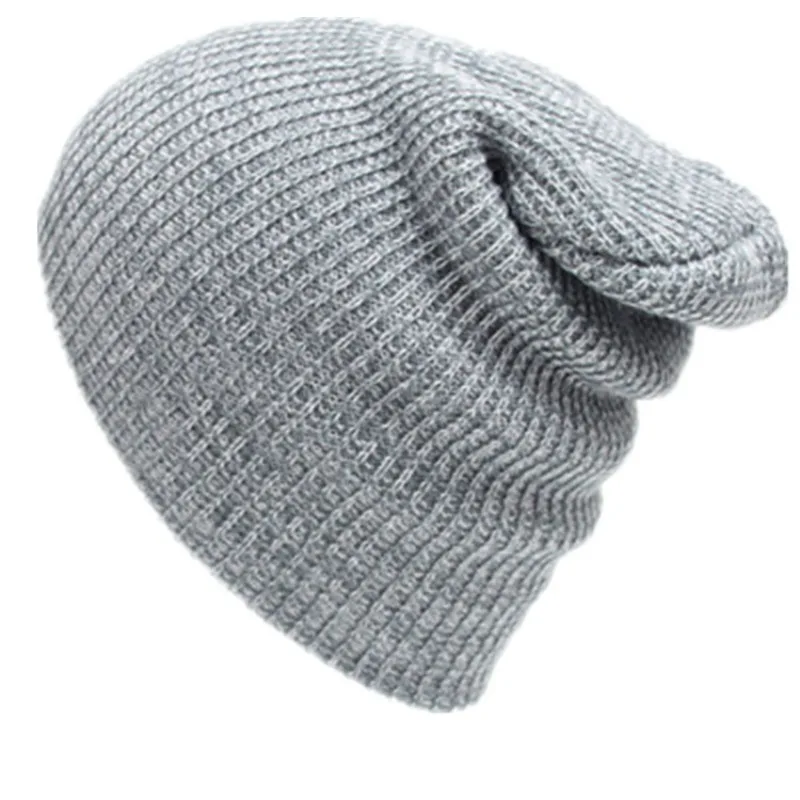 Stretchy Plain Knitted Hat Women Beanies Solid Skull Cap Winter Keep Warm Dark Green Grey Blue Black