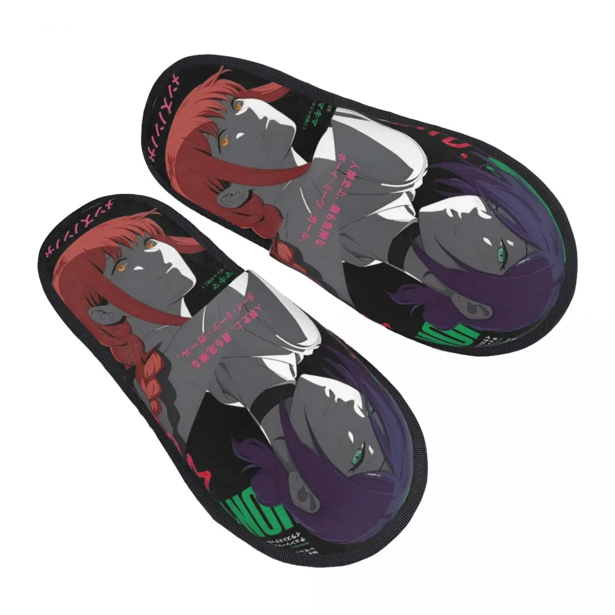 

Reze Makima Chainsaw Man Slippers Living Room Movie Soft Household Fur Slides Slippers Non-slip