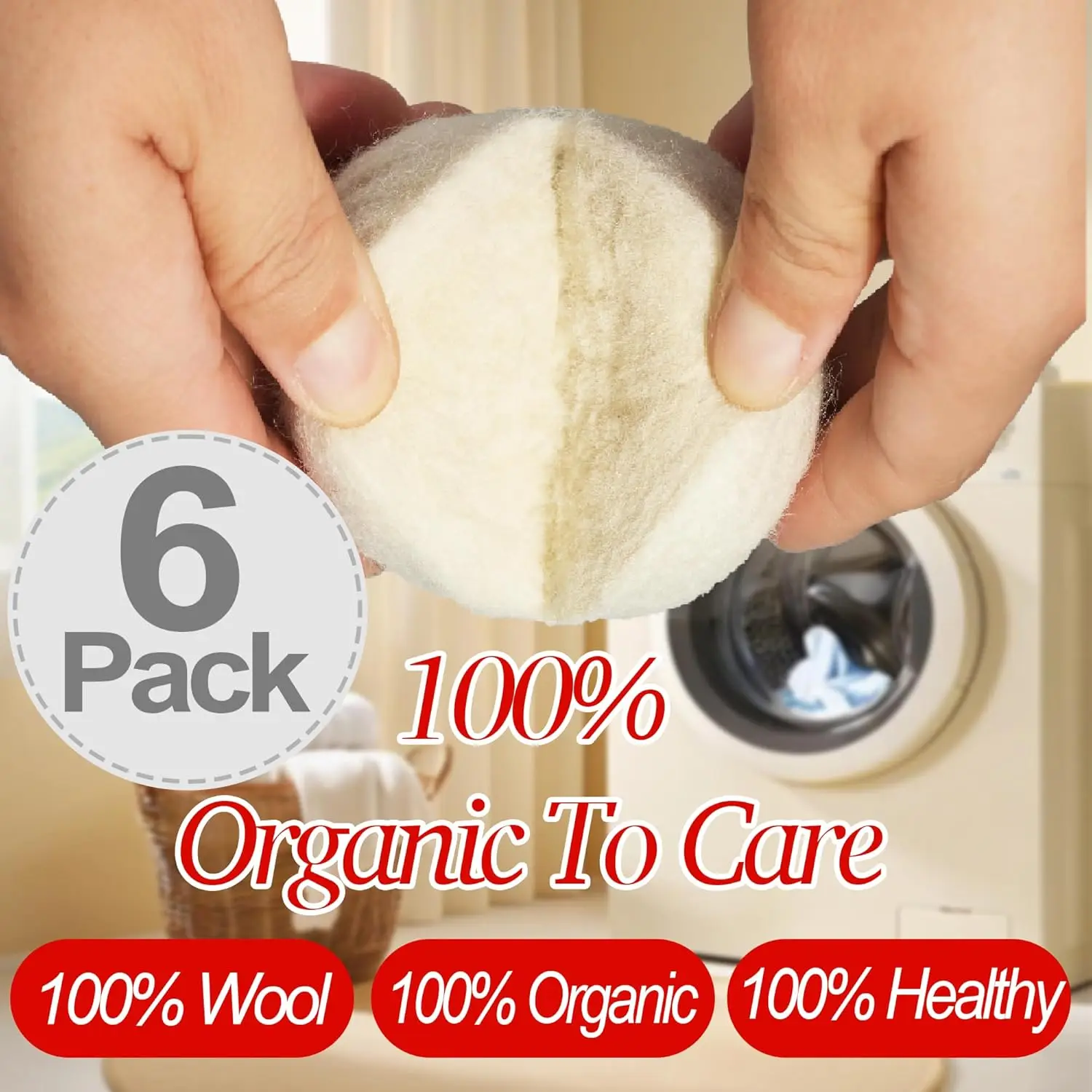 100% كرات مجفف الصوف الملابس منعم النسيج الطبيعي يقلل التجاعيد غسالة مجفف سريع الكرة قابلة لإعادة الاستخدام اكسسوارات المنزل #6