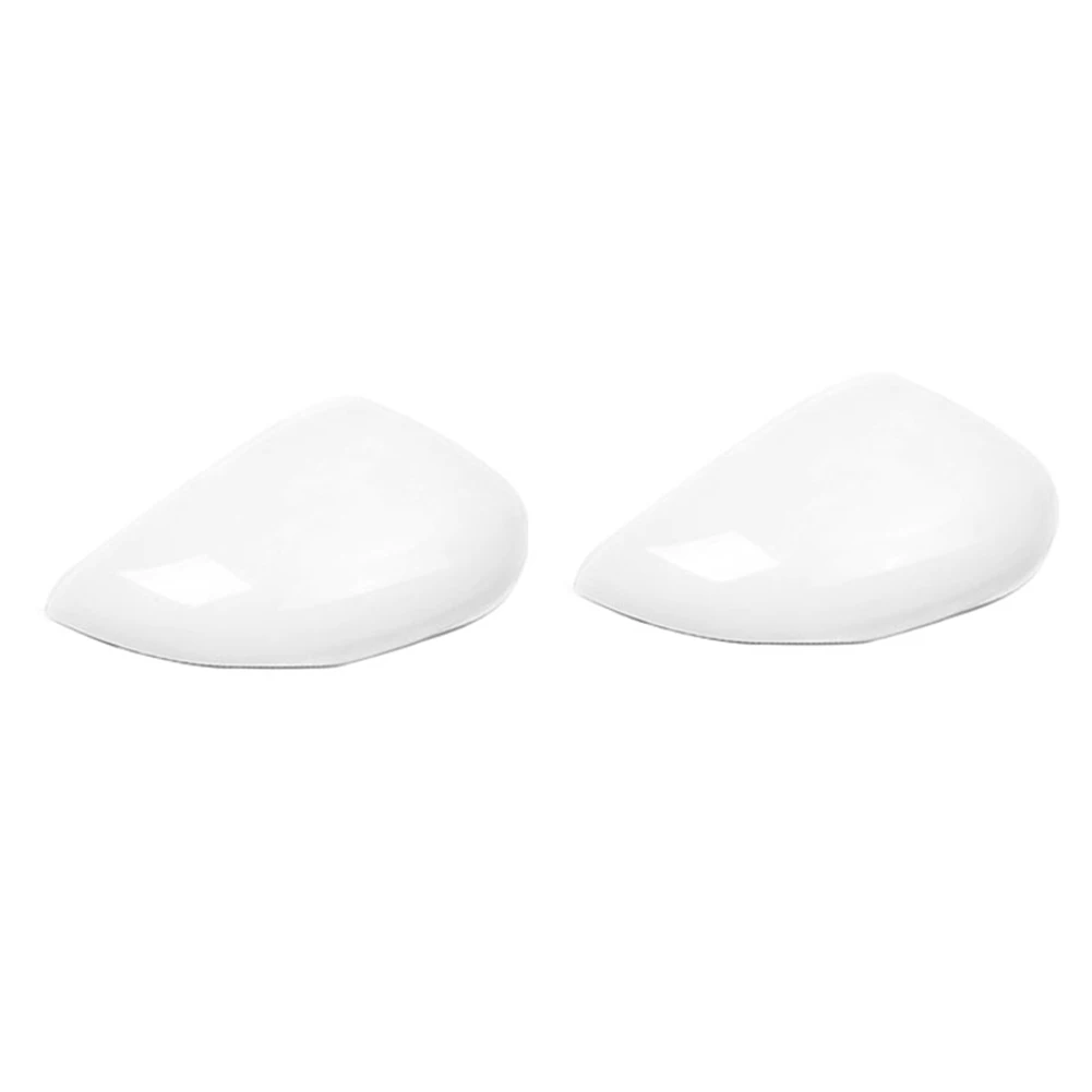 

A03Q-2 Pcs Left Right White Rearview Side View Mirror Replacement Cover Cap Case Shell