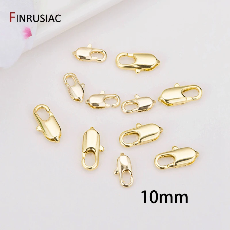 14K Gold Plated Lobster Clasp / Spring Clasps For Jewelry Making DIY Bracelets Necklaces Clasps Findings Craft image 3