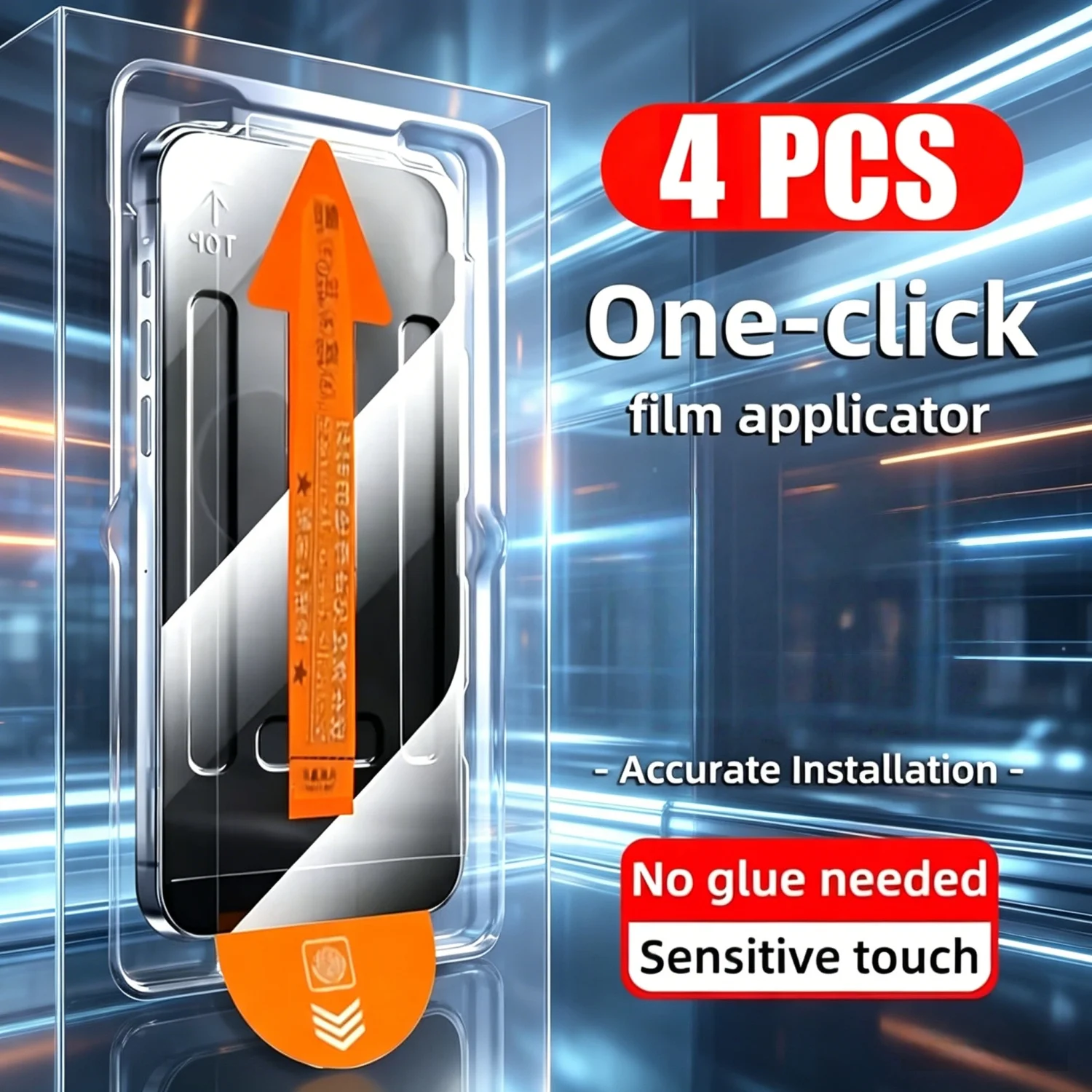 

4Pcs Oleophobic Coating Dust Free Easy Installation Screen Protector, For iPhone 14 Plus 11 13 Mini 12 15 16 Pro 17 Pro Max