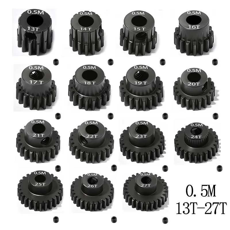 RC Heat Racing Remote Control Model Car - 0.5 Module 45# Steel Modified Motor Gear (Pitch Diameter: 3.175mm, 13T~27T)
