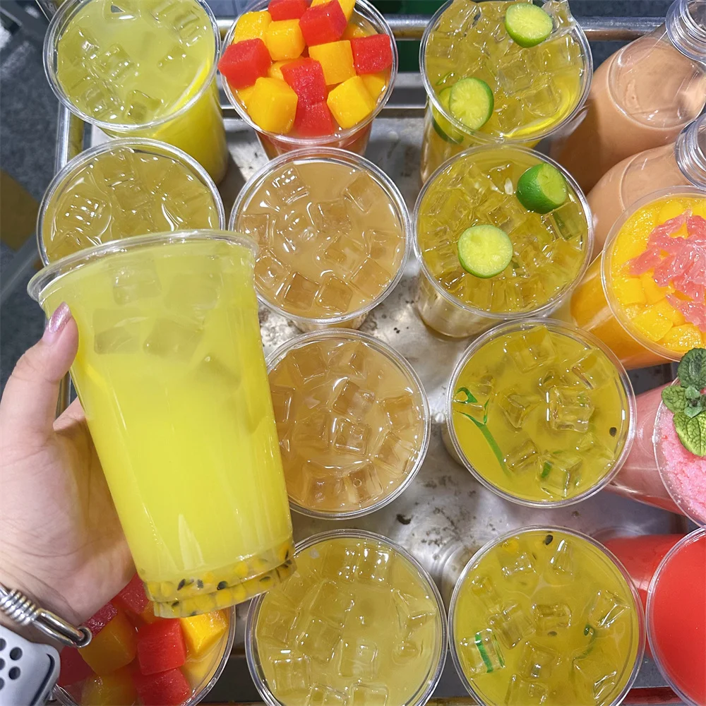 Passion Fruit Milk Tea Fruit Platter16oz Jasmine Tea Fresh Squeezed Juice Store Display Props Watermelon Lemon Healthy Model DIY