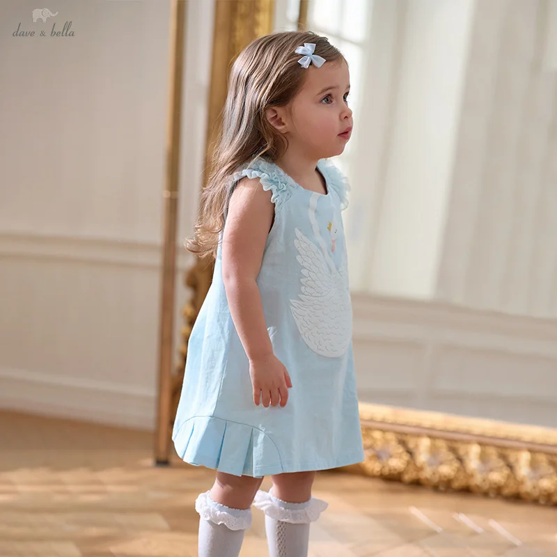 

Dave Bella Elegant Dress For Girls Autumn Spring Short Sleeves Children Cotton Dresses Outerwear Princess Kids Clothes DB2251486