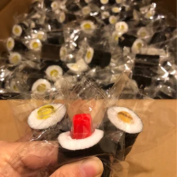 창의력 노벨티 시뮬레이션 음식 초밥 물고기 대나무 바퀴 짜기 스트레스 해소 장난감, 어린이 재미있는 펜던트 공예 선물, 2023 신제품