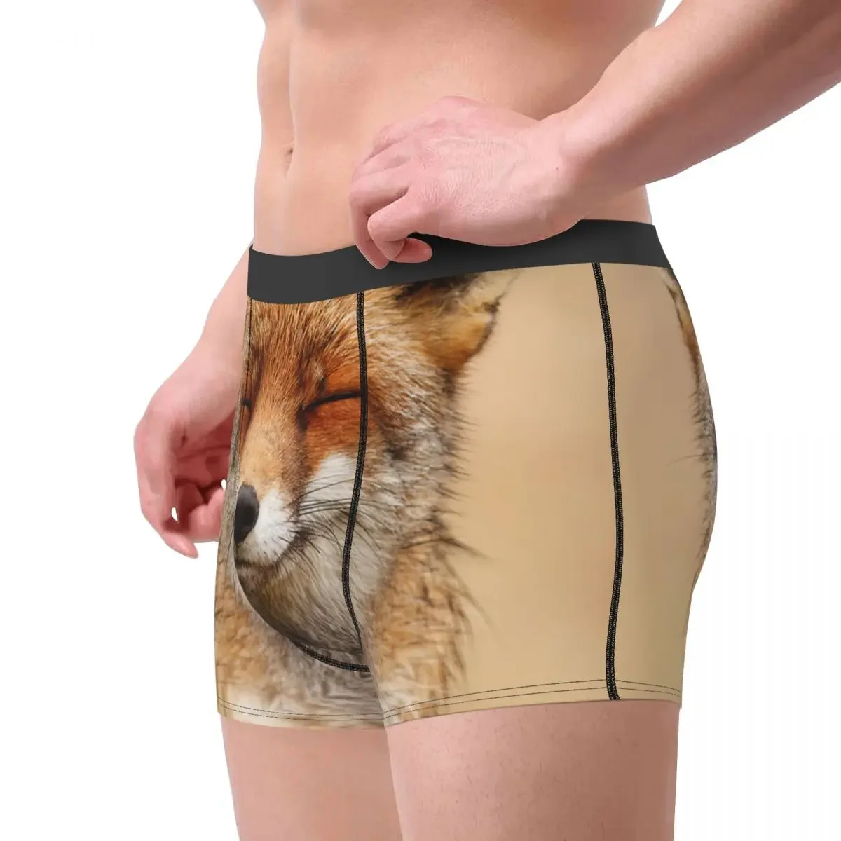 Zen Fox Red Fox Underpants Breathbale Panties Male Underwear Print Shorts Boxer Briefs