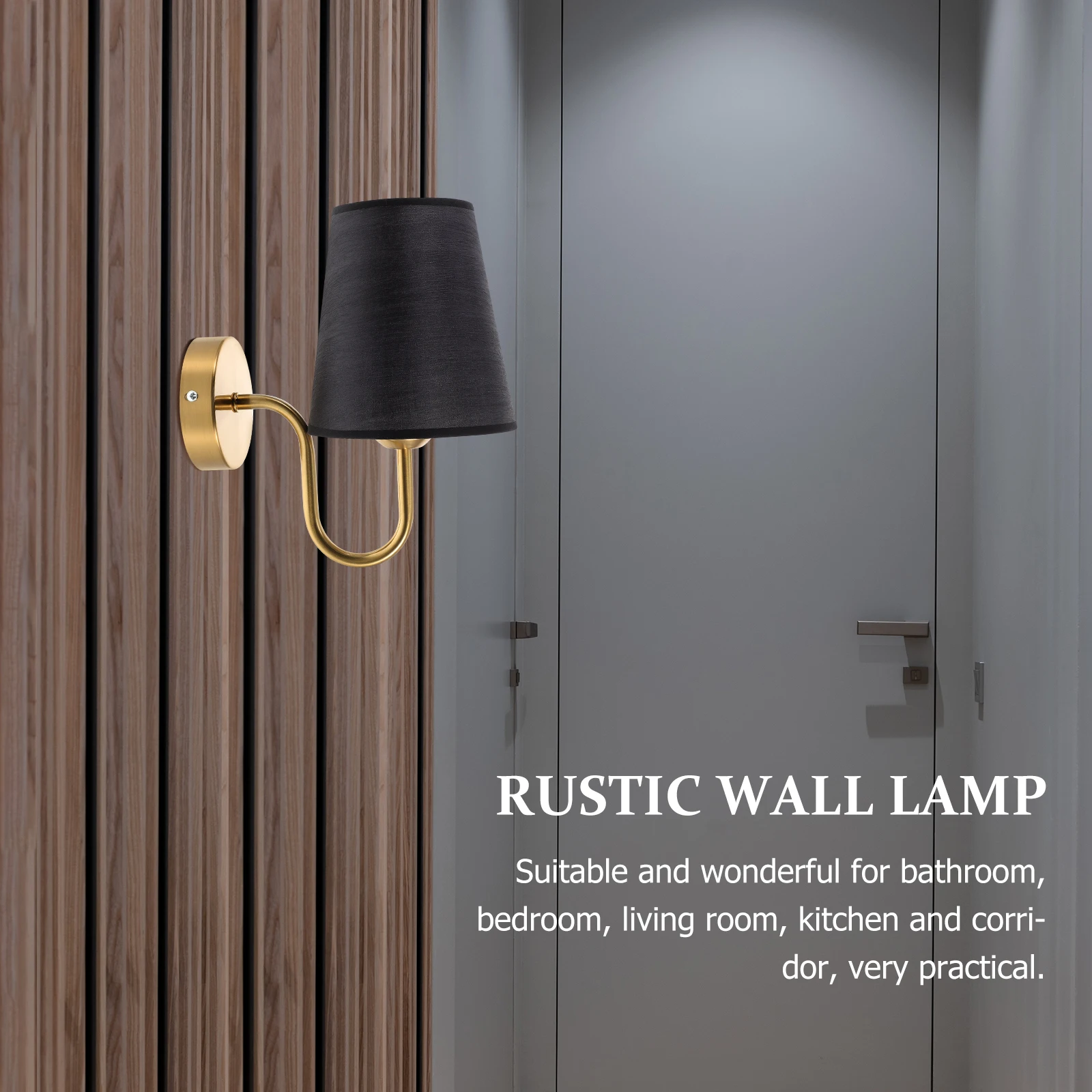 

Black Wall Sconce LED Lamp Cover Fabric Shade Column St Durable Practical Bathroom Bedroom Lighting Indoor Decor