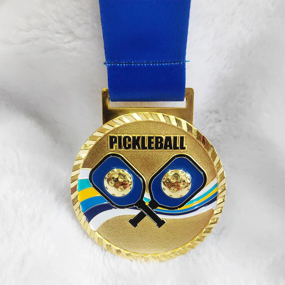 6.8cm Pickleball Medal Gold/Silver/Bronze Medal with Neck Ribbon Sports Medals Pickleball Award Medals for Encouragement