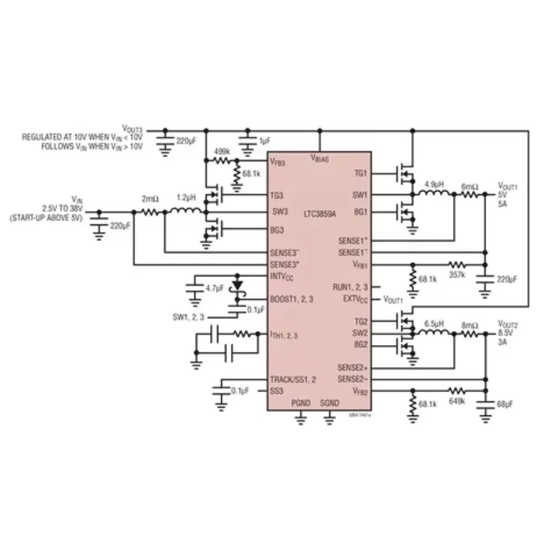 LTC3859AEUHF LTC3859AIUHF LTC3859AHUHF LTC3859 - Triple Output, Buck/Boost Synchronous Controller with Improved Burst Mode