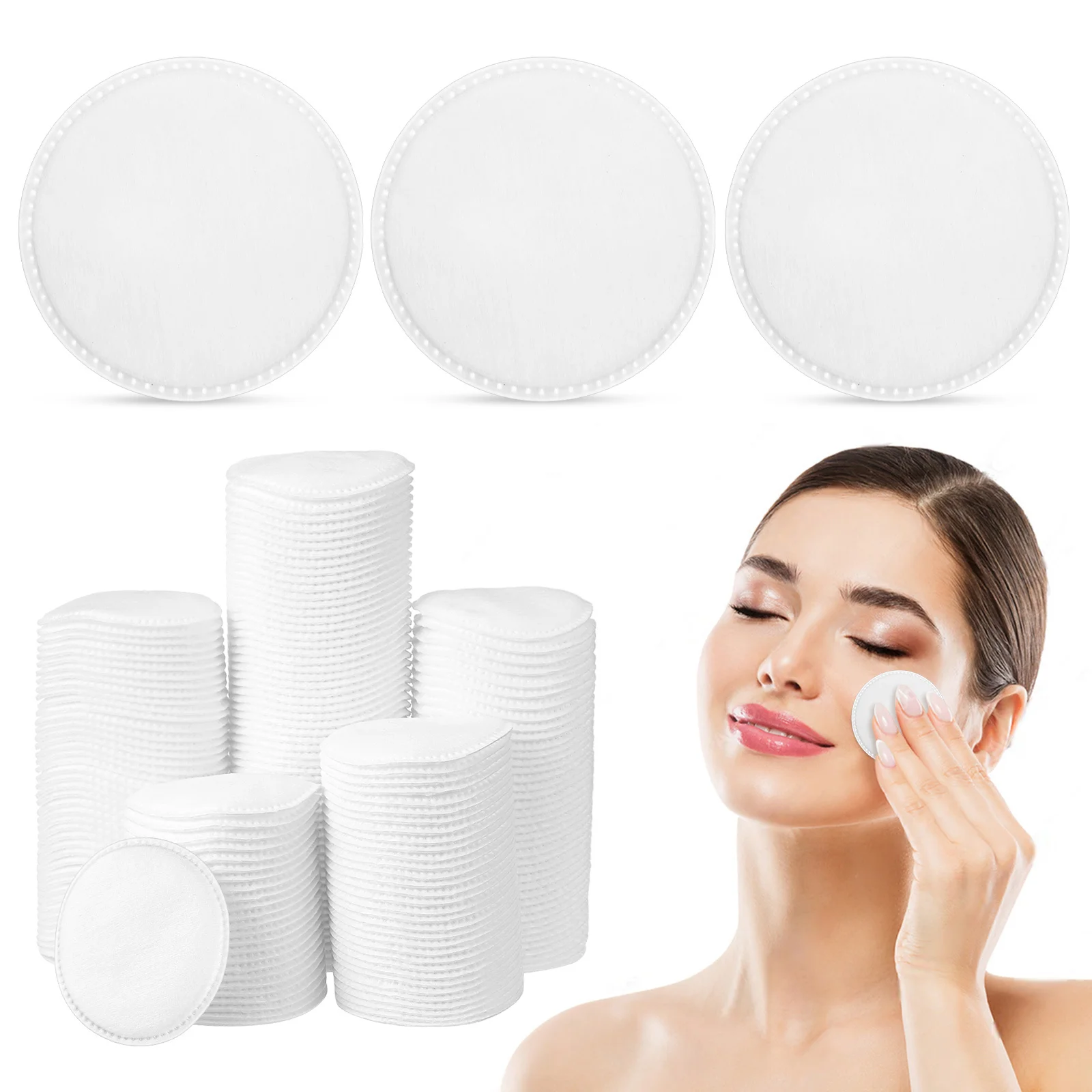 200 قطعة من وسادات الوجه القطنية السميكة مكونة من 3 طبقات صديقة للبشرة لاستخدام الحبر ومزيل تطبيق المكياج ناعم ومريح #1