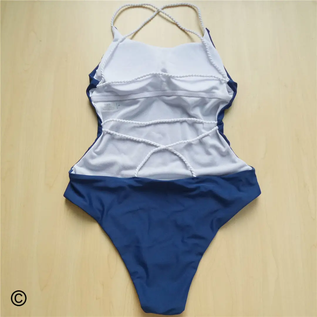 7 Farben 2026 Geflochtener Riemen Kreuzrücken Sexy Einteiliger Badeanzug Damen Bademode Badeanzug für Frauen Schwimmkleidung V127 – Detail 38