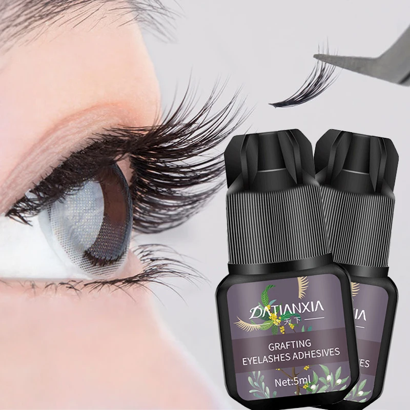 No Irritation Eyelashes Extension Glue Quick Drying Long Lasting Waterproof Adhesive Black Grafting Lashes Glue Makeup Tool 5ml