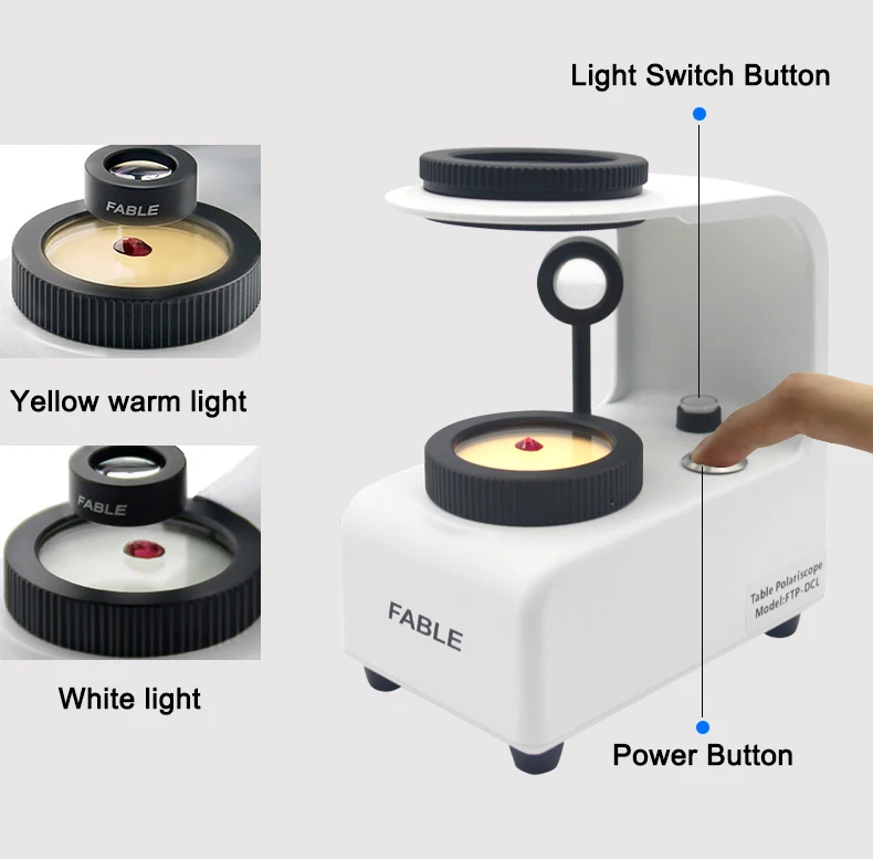 Tester per macchine per valutazione gioielli con lenti ottiche di alta qualità 100-240 V CN; Conoscopio in vetro d'acciaio GSM 18 mm Attrezzature per strumenti di gioielli