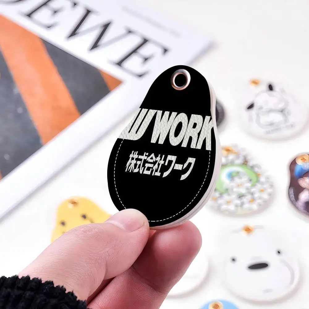 عجلات العمل للرجال والنساء سلسلة مفاتيح عالمية مضادة للصدأ من جلد البولي يوريثان حامل بطاقة الوصول قطرة حلقة علامة المفاتيح