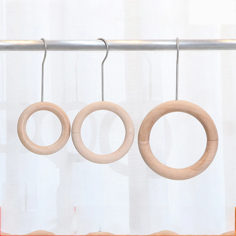 

Checkroom Scarf Circle Rack Silk Solid Wood Log Hanging Clothes Rack Hooks Women's clothing Drying Rack