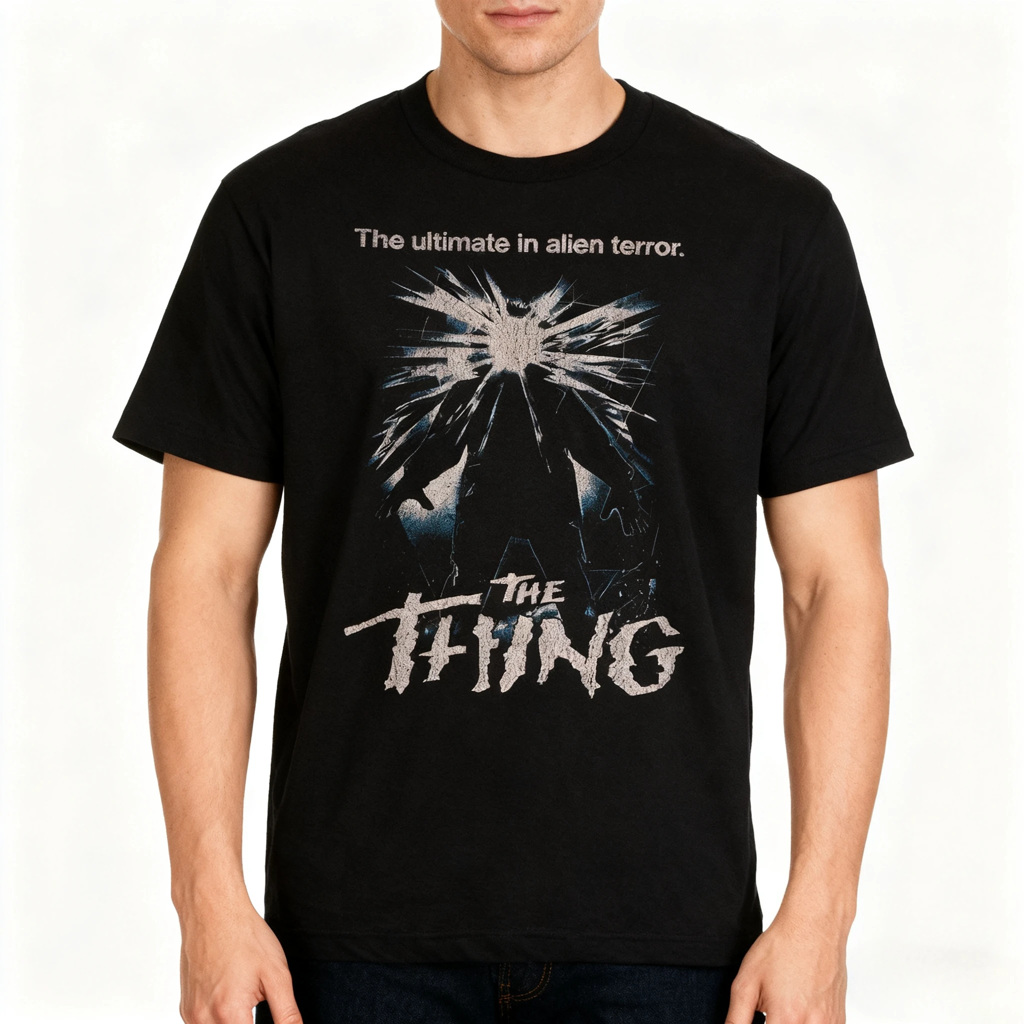 

Лидер продаж, модная новая футболка The Thing John Carpenter, 80-е годы, ужасы, научная фантастика, фильм, Хэллоуин, темный принц, мужская рубашка