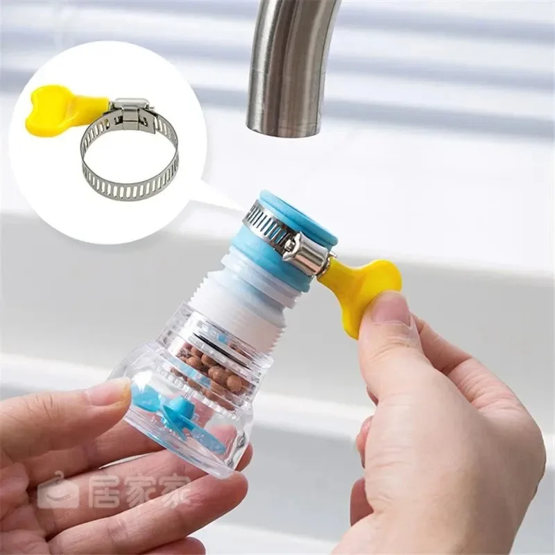 

Universal Kitchen Faucet with Anti-Splashing Feature Rotatable Extendable Filter Multifunctional Wash Basin & Shower Home Water