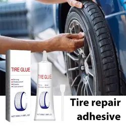 Tire Repair Glue 50ML Strong Adhesive Bonding Rubber Cement Tire Plug Gasket Sealers Black Sidewall Repair Cement for Off-Road