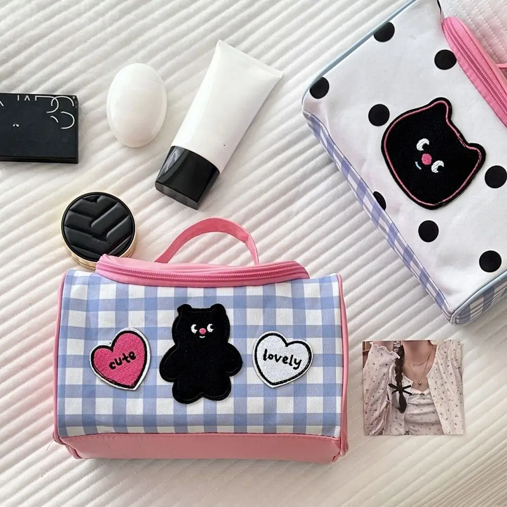 

Makeup Pocket PU Handheld Makeup Bag Cat Clutch Bag Cosmetic Bag Multifunctional Large Capacity Skincare Storage Bag Women