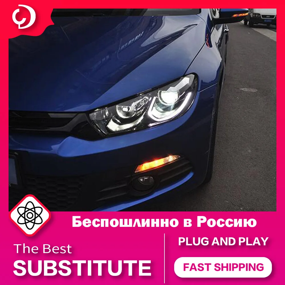 

AKD Car Styling Headlights for Scirocco R 2009-2015 LED Headlight DRL Head Lamp Led Projector Automotive Accessories