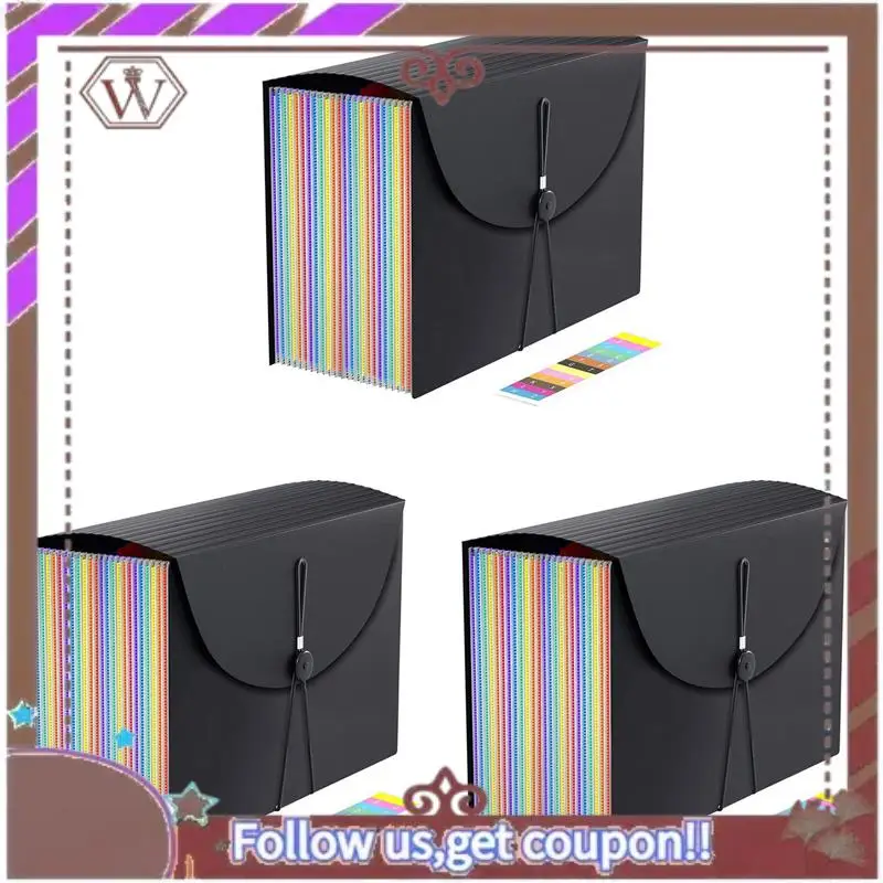 ABBG-3X Accordian File Organizer,Expandable File Folder Accordian Folder Letter Size,For Paper Documents A4 Letter Size