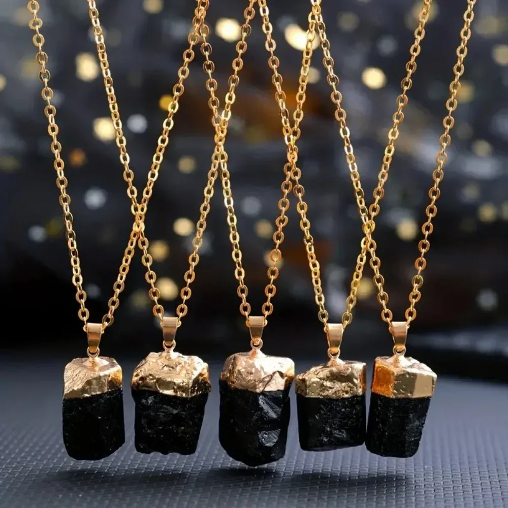 

Natural Black Pillar Tourmaline Stone Pendant Rough Original Cylindrical Energy Pendant For Woman And Man Gift Fashion Jewelry