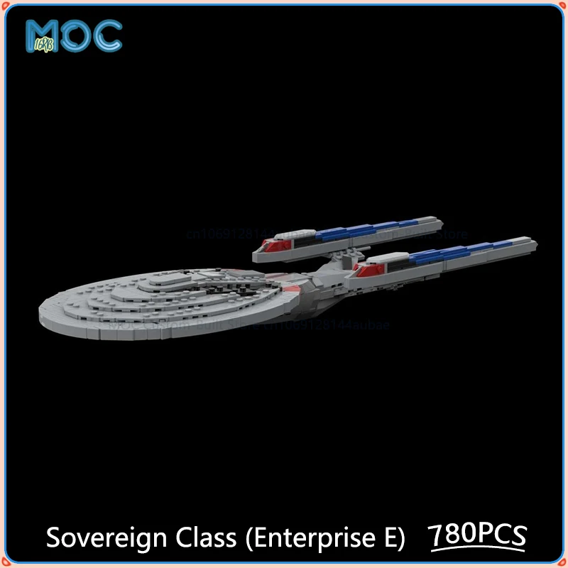 

Sovereign Class (Enterprise E) 1:1500 Scale Model MOC Building Blocks DIY Assemble Bricks Space Collection Toys Gifts 780PCS