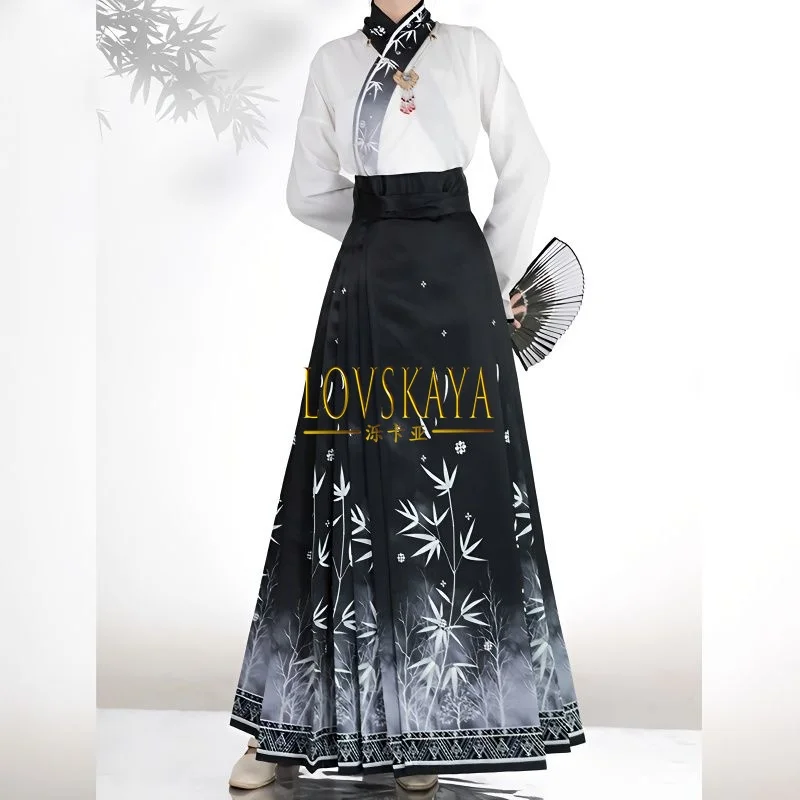 

Traditional Dress Embroidered Skirt Daily Horse Face Skirt Hanfu Original Chinese Ming Dynasty Women