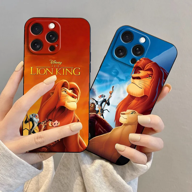 Simba The King Lion Animal For iPhone 15 14 13 12 11 XS XR X 8 7 SE Pro Max Plus Mini Black Back Phone Case