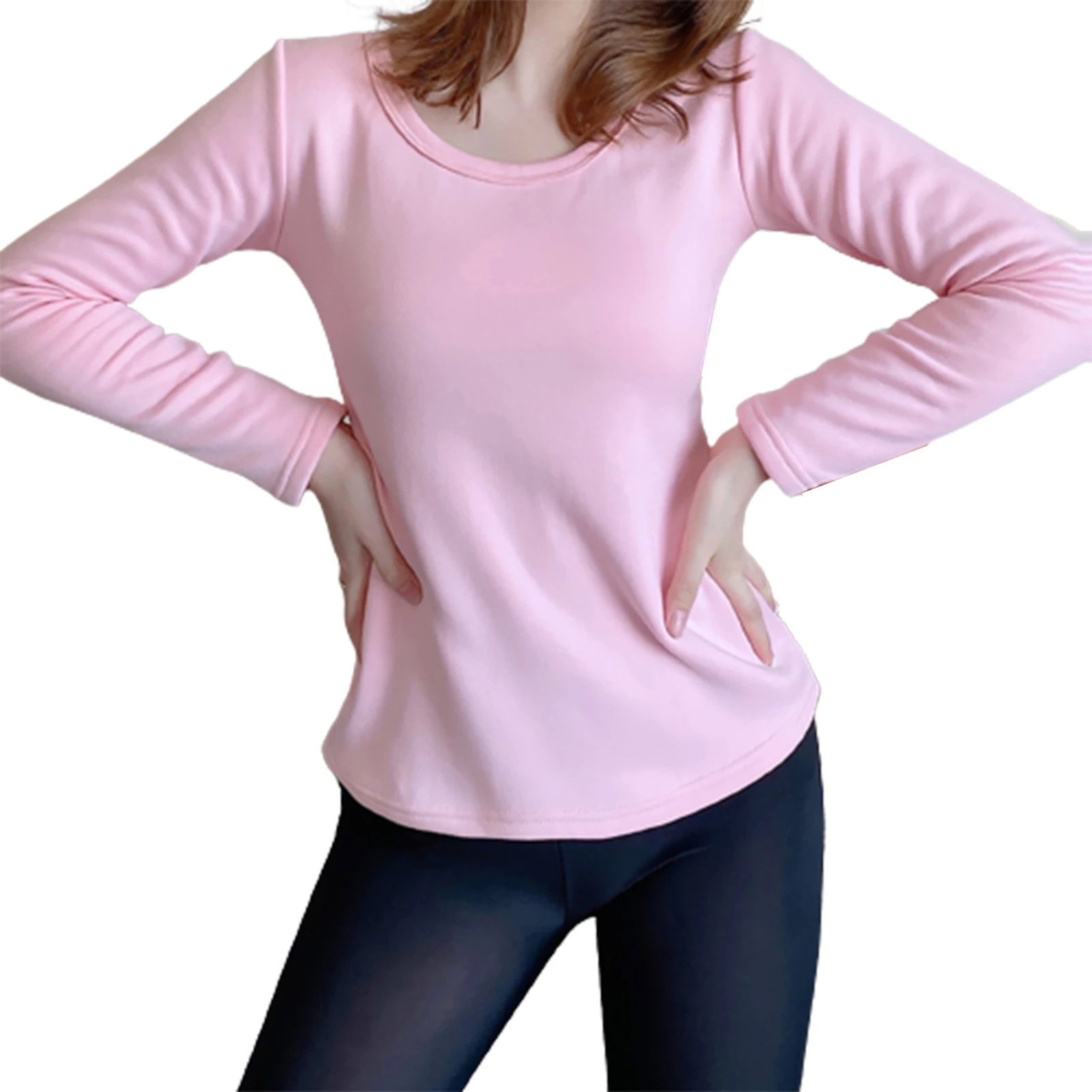 

Women's Thermal Underwear Fleece Lined Winter Slim Fitted Long Sleeve Undershirt for Yoga Running Hiking And Cycling