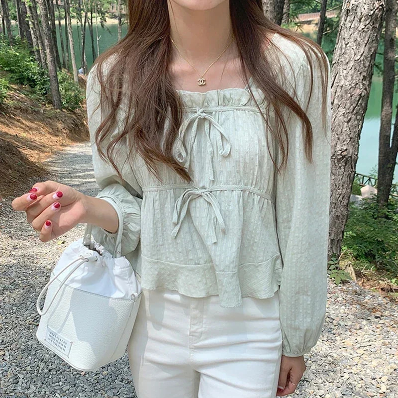 New Spring Linen Cotton Shirt Tops Casual Girls White Blouse Women Long Sleeve Korean Women Blouses Femme Soft Blusas 11700