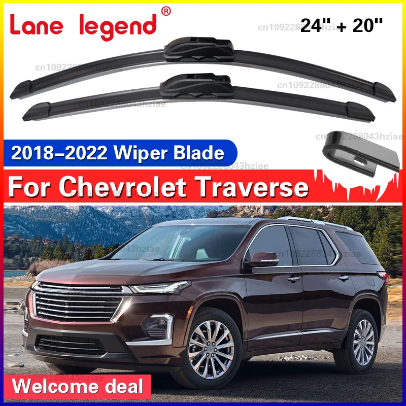 Escobillas de limpiaparabrisas delanteras, cepillos de limpieza para parabrisas, accesorios para coche de 24 "+ 20", para Chevrolet Traverse 2018 2019 2020 2021 2022