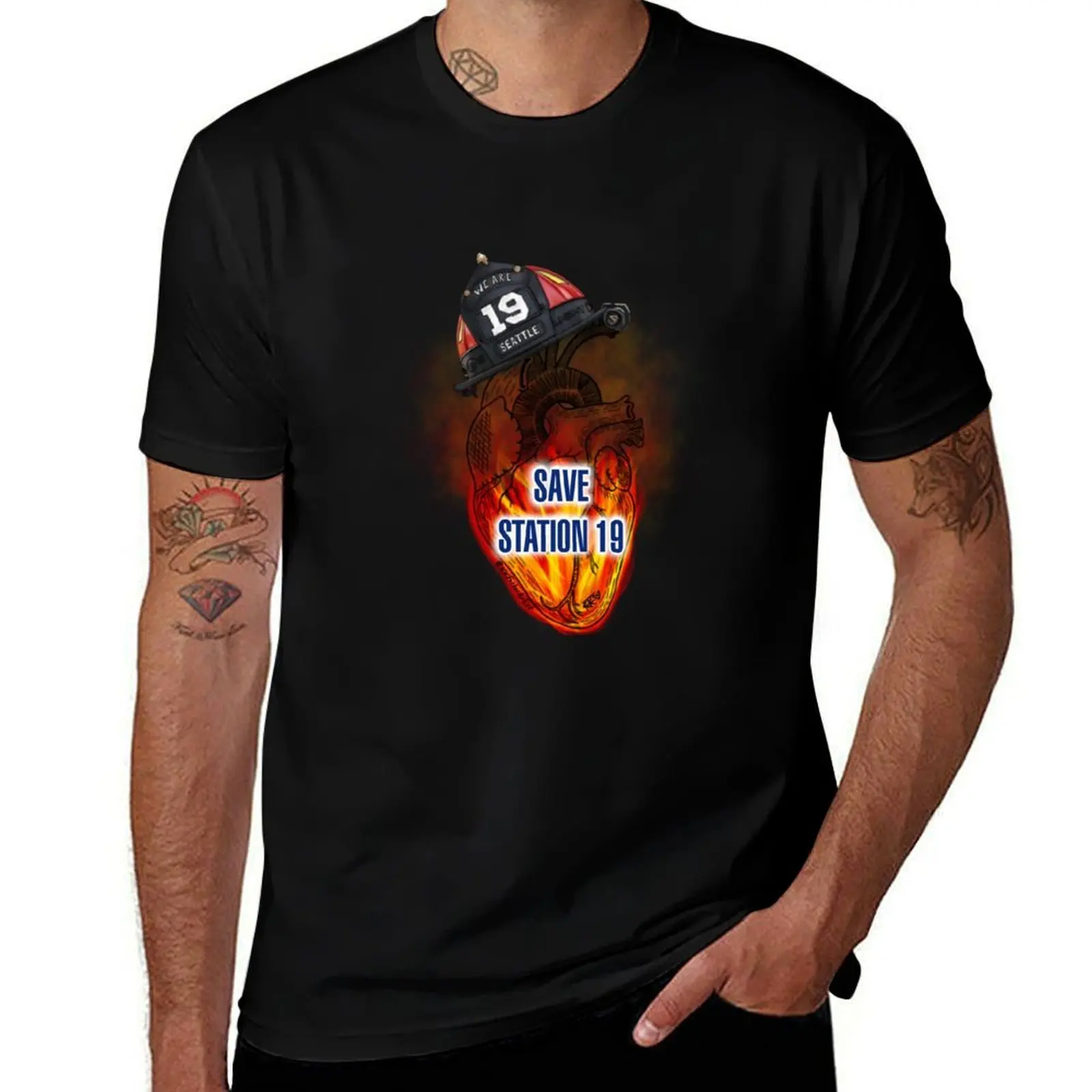Save Station 19 T-Shirt Fitness Quick Dry Short Sleeve Top T-Shirt