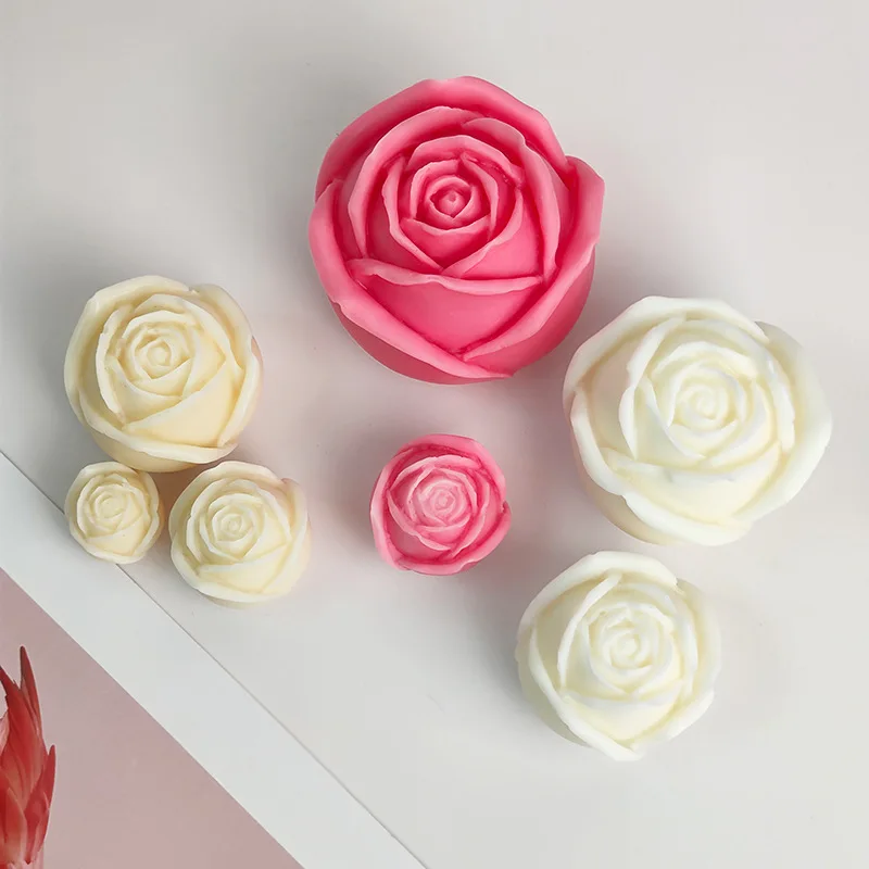 3D Rose Ice Cube Silicone Mold DIY Aromatherapy Candle Plaster Resin Mold Chocolate Cake Baking Mold Food Grade