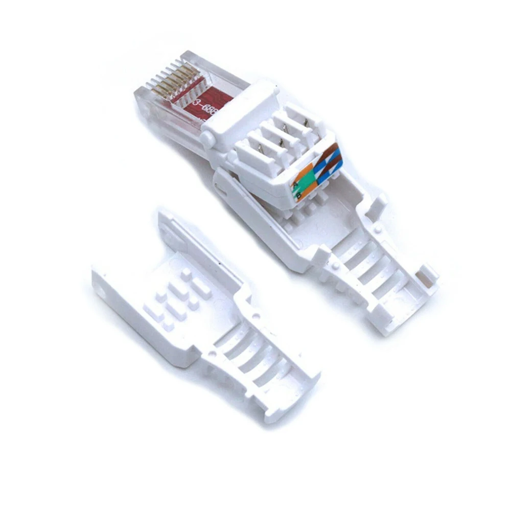 Ethernet Cable Portable Connectors Tool-less POE RJ45 Connector CAT6 Plug Crystal Head