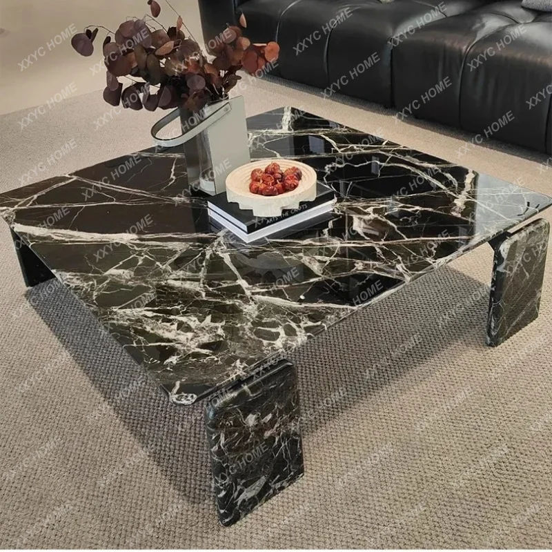 XX Luxury Stone Green Tea Table High-end Natural Marble Square  Living Room Villa Coffee Table