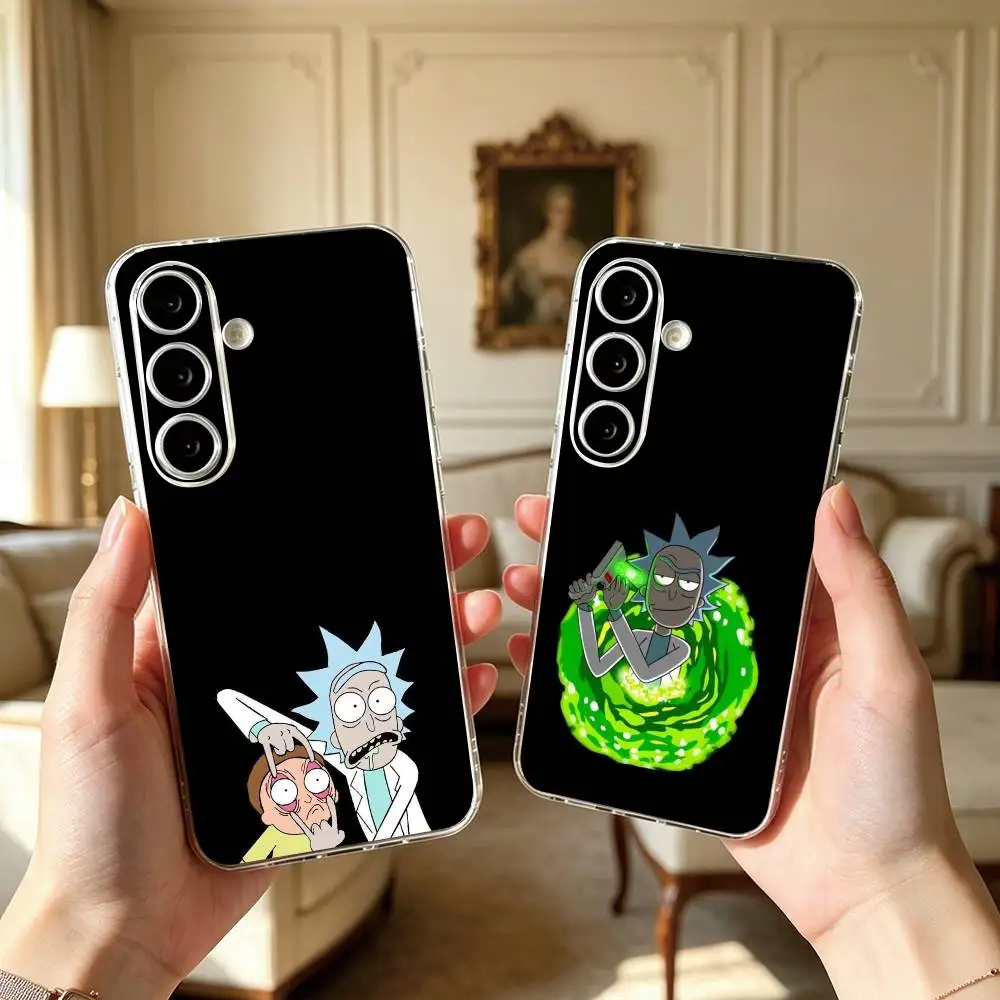 Funda de teléfono C-Cartoon RickES y MortyES de silicona transparente suave para Samsung A10, 12, 20, 21S, 30, 31, 40, 50, 51, 52, 70, 71, regalo.