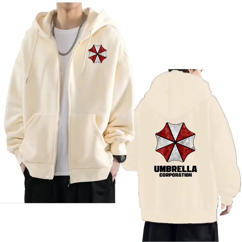 Spring Autumn oversized men\'s hoodie Sweatshirt Umbrella Corporation Casual sports Harajuku long sleeve zipper cardigan top