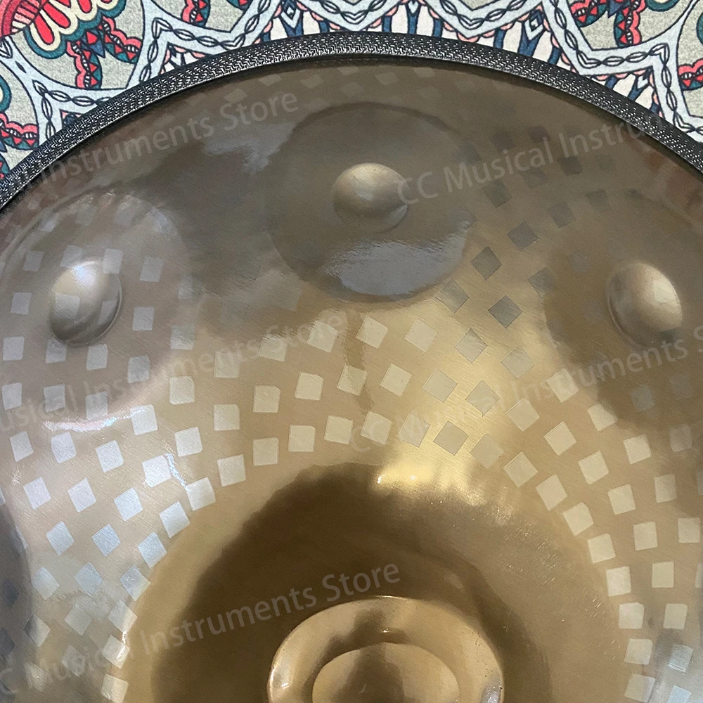 Professional High Quality Patterned Steel Handpan Drum D Minor Kurd 22 Inches 9 10 12 14Notes 440Hz/432Hz Percussion Instrument