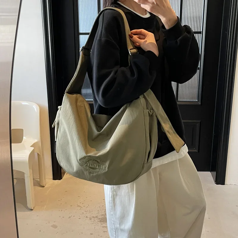 

Crossbody Shoulder Bag for Women 2025 Japanese Waterproof Nylon Fabric Dumpling Bag Sports Lady Large Casual Fashion Handbag