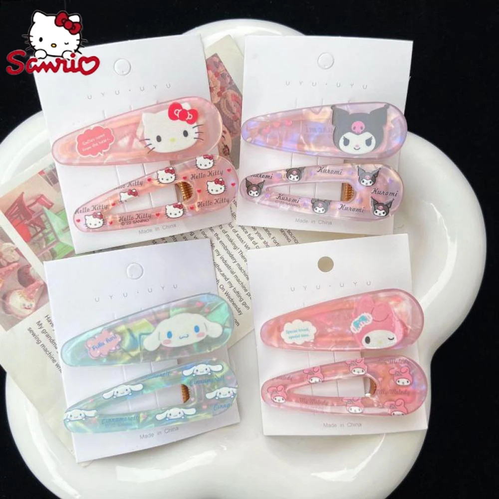 Pince à cheveux Sanrio pour filles, Kawaii, dessin animé Hello Kity Melody Kuromi Kawaii, épingle à cheveux, décoration pour chapeaux, cadeau pour enfants