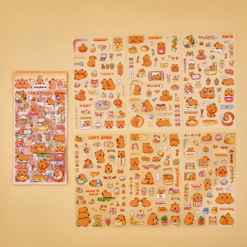 

Kawaii Capybara Stickers Cute Cartoon Stickers Hand Account Album Diary Decoration Stickers Aesthetic